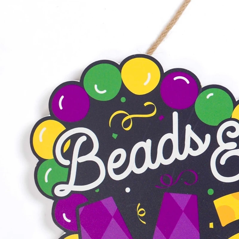 Beads & Bling Mardi Gras Wall Plaque