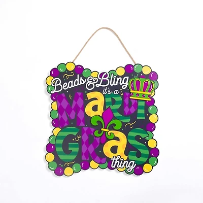 Beads & Bling Mardi Gras Wall Plaque