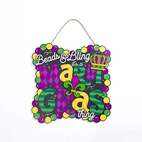 Beads & Bling Mardi Gras Wall Plaque