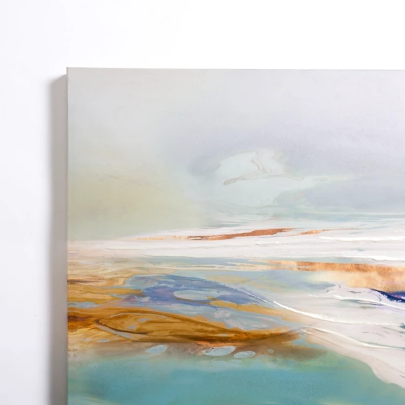 Blue and Gold Abstract Canvas Art Print