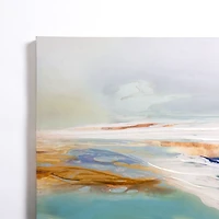 Blue and Gold Abstract Canvas Art Print