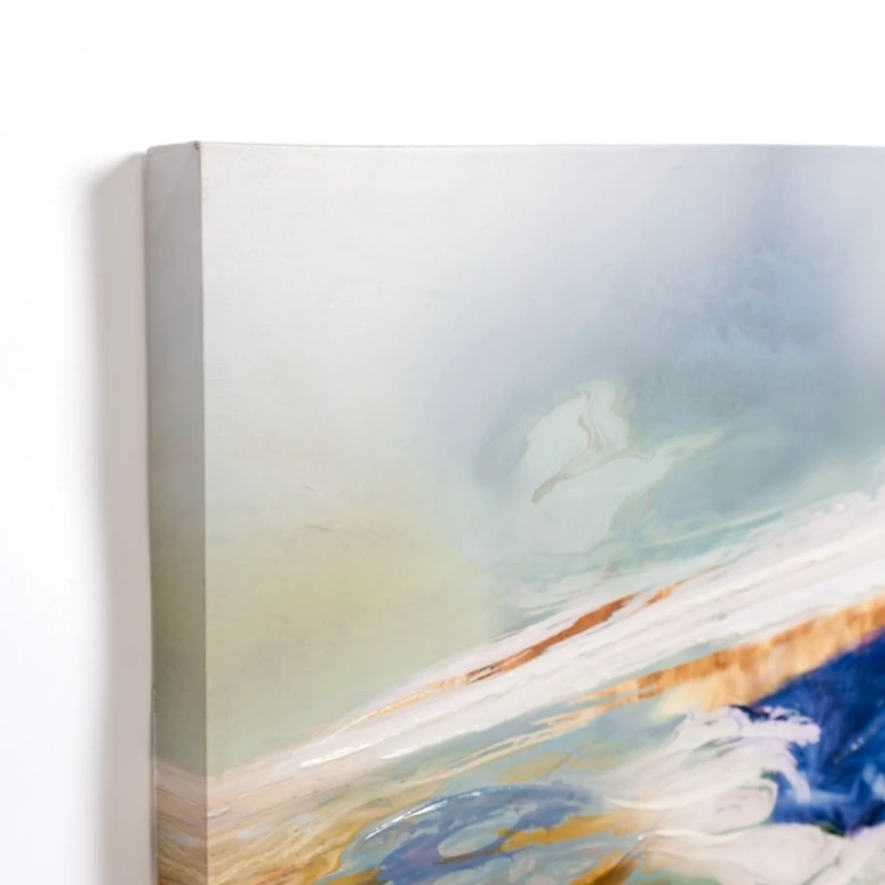 Blue and Gold Abstract Canvas Art Print