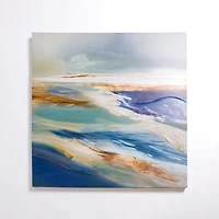 Blue and Gold Abstract Canvas Art Print