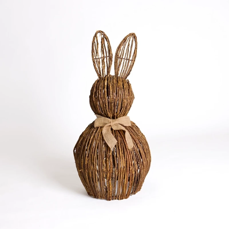 Natural Wicker Bunny with Bow