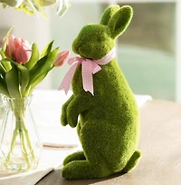 Moss Bunny with Bow Figurine
