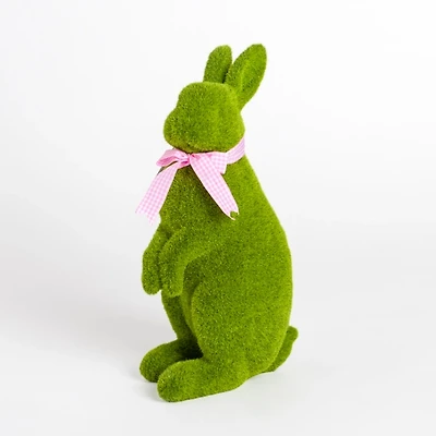 Moss Bunny with Bow Figurine, 13 in.