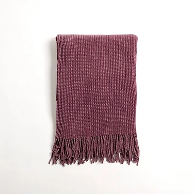 Lavender Chenille Ribbed Throw