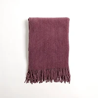 Lavender Chenille Ribbed Throw