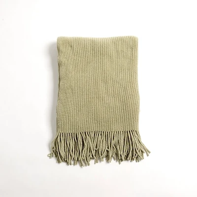 Matcha Chenille Ribbed Throw
