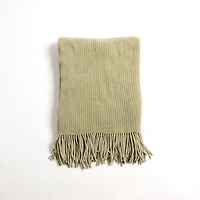 Matcha Chenille Ribbed Throw