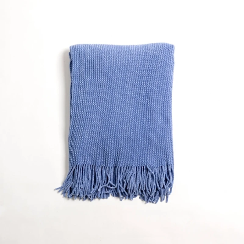 Stonewash Chenille Ribbed Throw