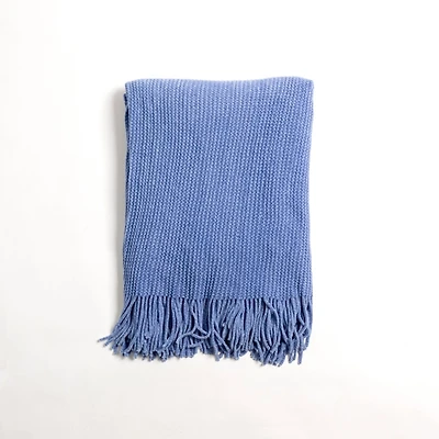 Stonewash Chenille Ribbed Throw