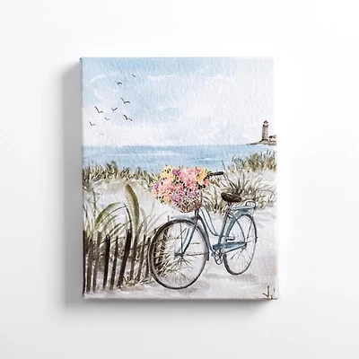 Bike at the Beach Canvas Art Print