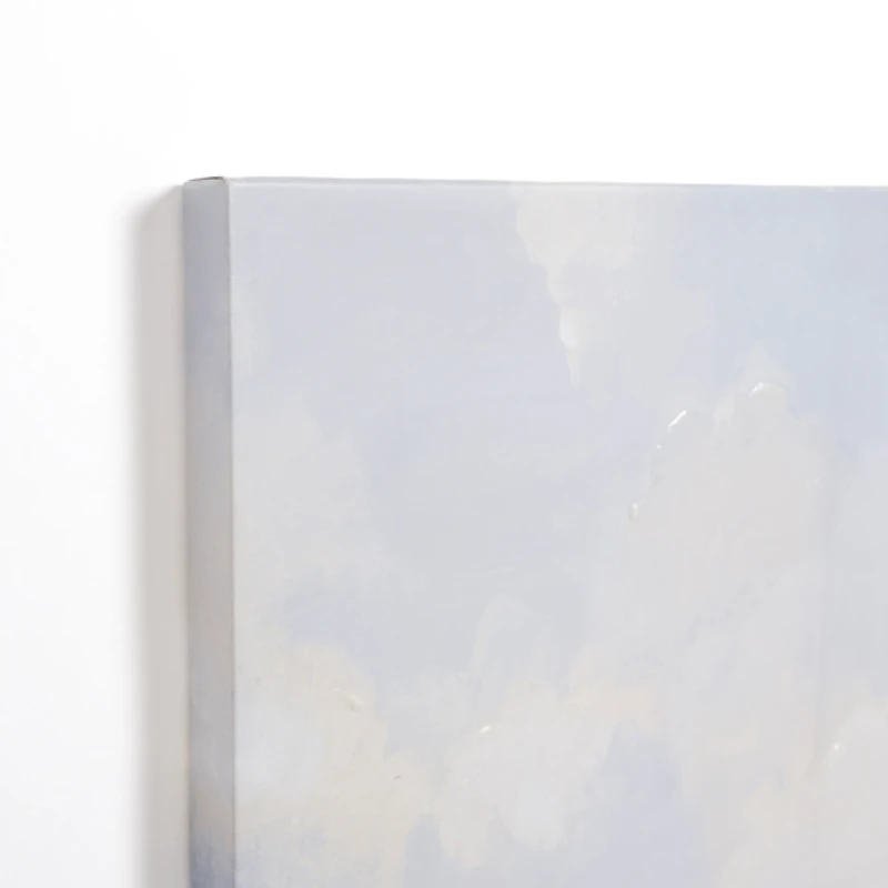 Cloudy Beach Scene Canvas Art Print