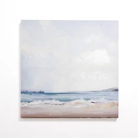 Cloudy Beach Scene Canvas Art Print