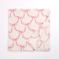 Pink Flowy Bows Plush Throw