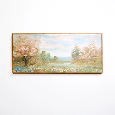 Spring Blossom Landscape Framed Canvas Art Print