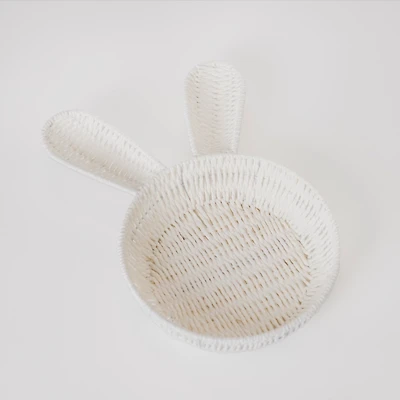 Bunny Shaped White Woven Tray