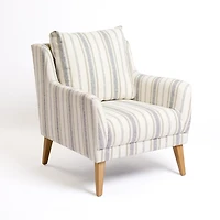 Blue Striped Upholstered Lauren Accent Chair