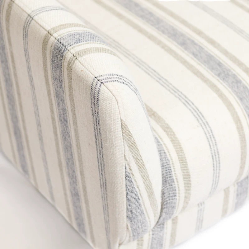 Blue Striped Upholstered Lauren Accent Chair