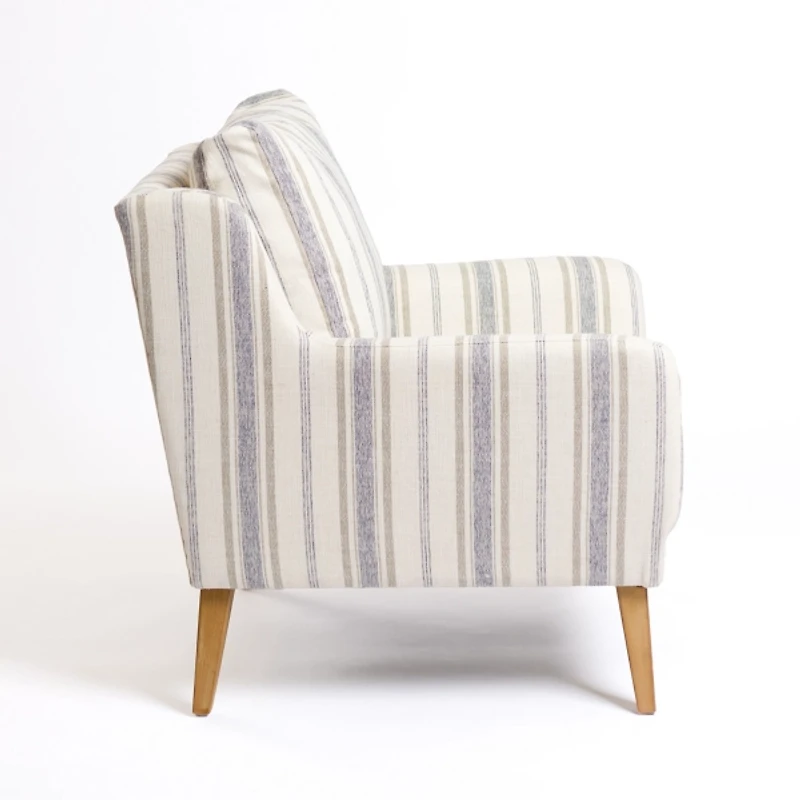 Blue Striped Upholstered Lauren Accent Chair