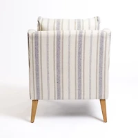Blue Striped Upholstered Lauren Accent Chair