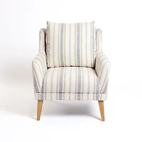 Blue Striped Upholstered Lauren Accent Chair
