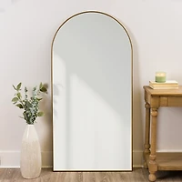Antique Bronze Arched Corner Leaner Mirror