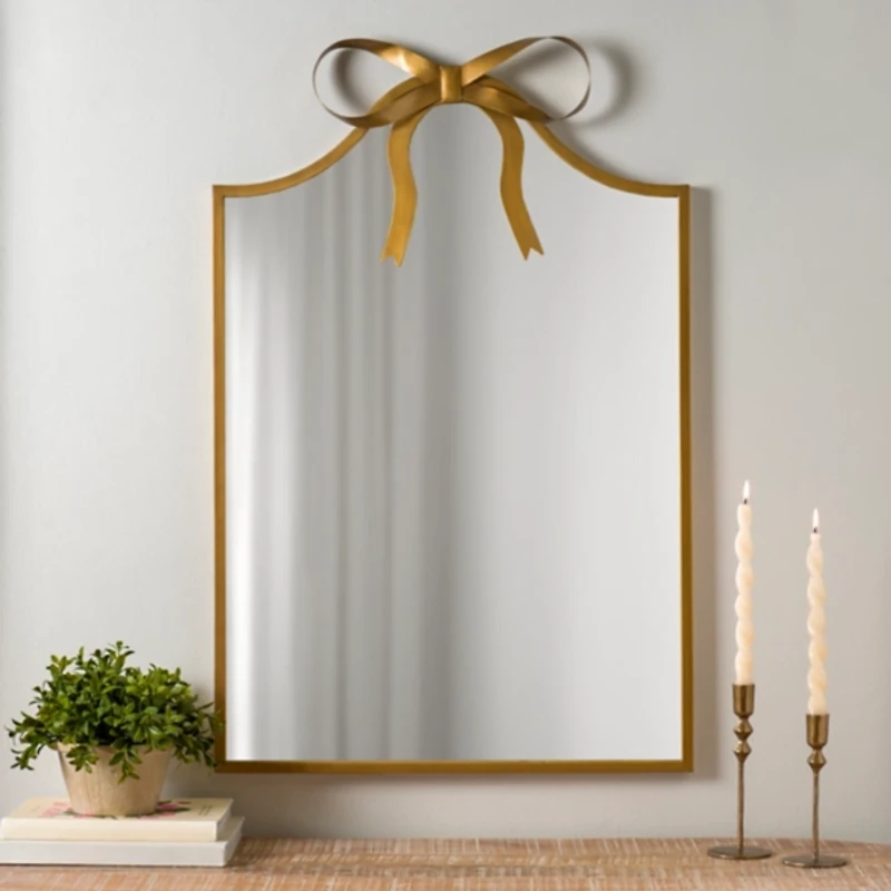 Sofia Gold Bow Arched Wall Mirror