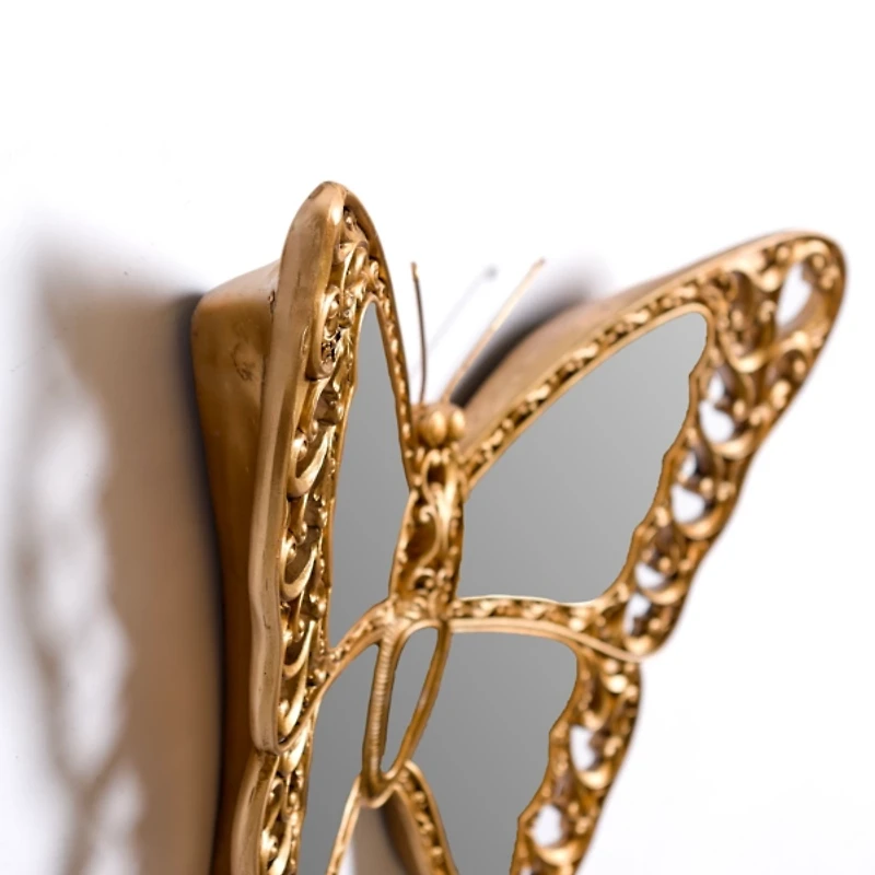 Bronze Mirror Butterfly Wall Plaque
