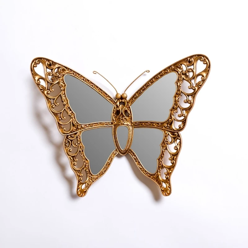 Bronze Mirror Butterfly Wall Plaque