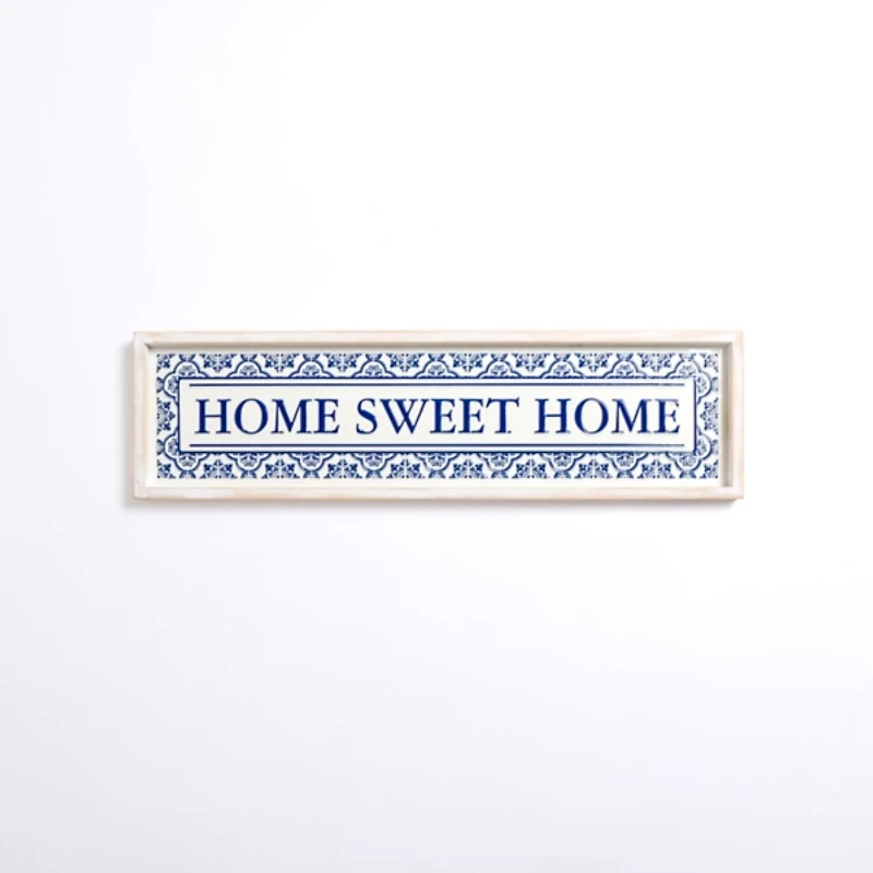 Blue Home Sweet Home Wall Plaque