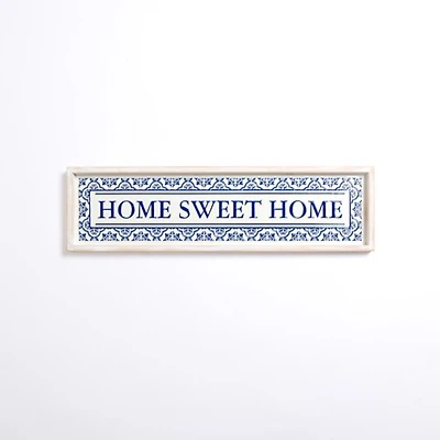 Blue Home Sweet Home Wall Plaque