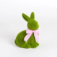 Moss Bunny with Bow Figurine, 5 in.