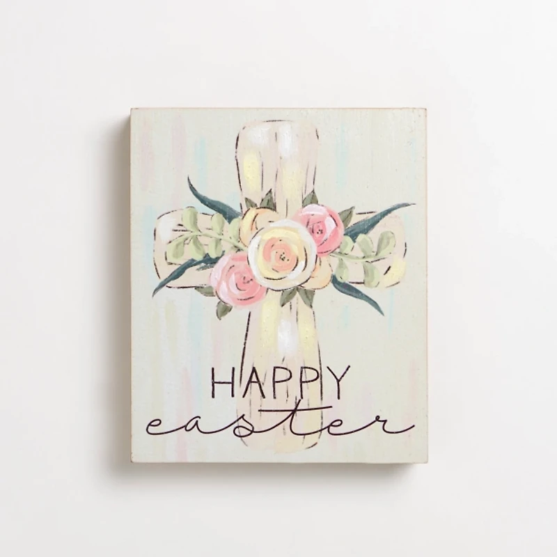Happy Easter Cross Tabletop Sign