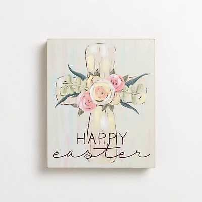 Happy Easter Cross Tabletop Sign