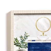 Blue Bathroom Sink Framed Art Print