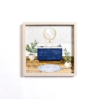 Blue Bathroom Sink Framed Art Print