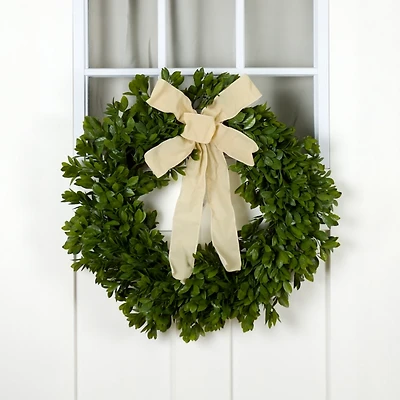 American Boxwood Wreath with Bow