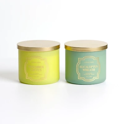 Eucalyptus Wreath & Cucumber Cactus 2pc Candle Set
