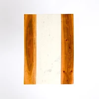 Natural Wood and Marble Top C-Table