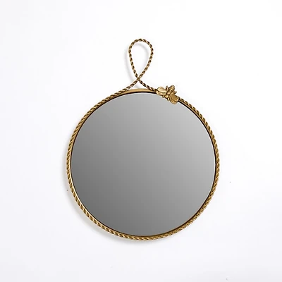 Round Gold Bee Twist Wall Mirror
