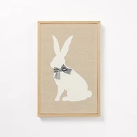 Easter Bunny Stucco Canvas Wall Plaque