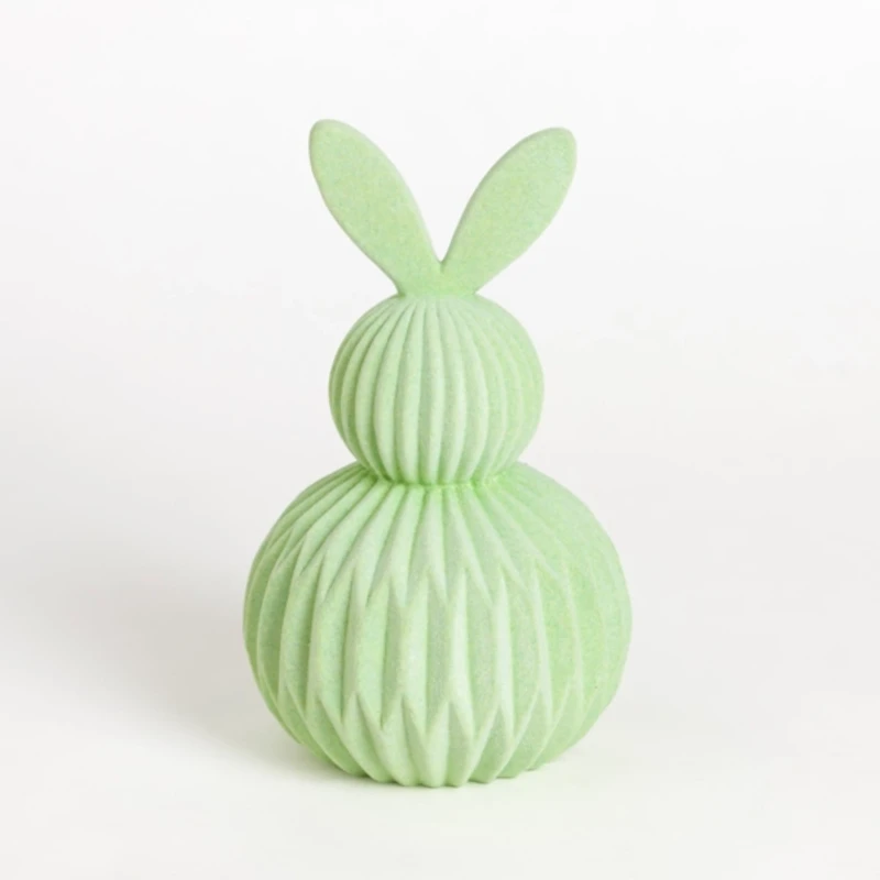 Flocked Bunny Figurine