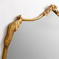 Gold Peacock and Flora Leaner Mirror