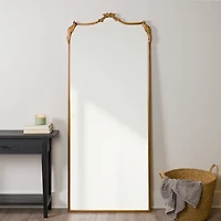 Gold Peacock and Flora Leaner Mirror