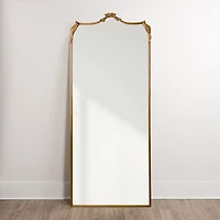 Gold Peacock and Flora Leaner Mirror