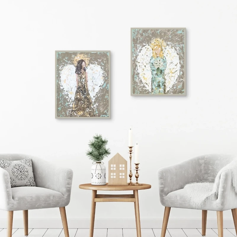 Blessed Angels Framed Art Prints, Set of 2