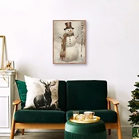 Taupe Snowman Framed Art Print