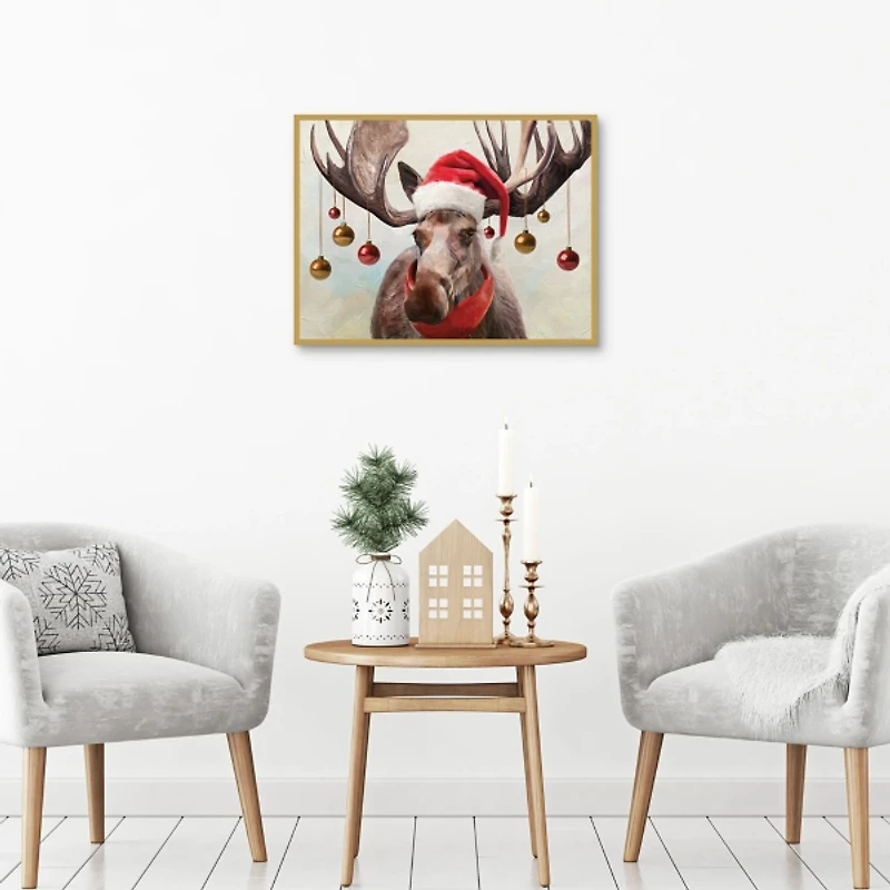 Holiday Moose Framed Art Print